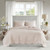 King Size 3 Piece Reversible Scalloped Edges Microfiber Quilt Set in Blush Q280-BLKI8099