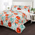 Full/Queen Red Poppy Flower White Teal Lightweight 3 Piece Cotton Quilt Set Q280-WHTER675435