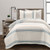 Twin/Twin XL Blue Off-White Stripe 2 Piece Reversible Cotton Quilt Set Q280-TWXLBL4443