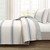 Twin/Twin XL Blue Off-White Stripe 2 Piece Reversible Cotton Quilt Set Q280-TWXLBL4443