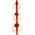 Set of 3 Christmas Lighted Wreaths with Warm White LED Lights and Bows - Color: Red D681-CM24903US