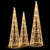 Set of 3 Pre-lit Christmas Cone Trees with Star Strings B593-CM24604US