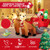 7.2 Feet Long Christmas Inflatable Santa Rides Sled with LED Lights - Color: Multicolor D681-CM24104US