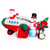 9 Feet Lighted Christmas Inflatable Santa Claus on Helicopter with Penguin - Color: Multicolor D681-CM24299US