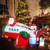 9 Feet Lighted Christmas Inflatable Santa Claus on Helicopter with Penguin - Color: Multicolor D681-CM24299US