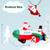 9 Feet Lighted Christmas Inflatable Santa Claus on Helicopter with Penguin - Color: Multicolor D681-CM24299US
