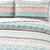 Full/Queen Scandinavian Chevron Teal White Orange Reversible Cotton Quilt Set Q280-FQNM1955