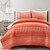 King size Scandinavian Chevron Orange White Stripe Reversible Cotton Quilt Set Q280-KIBO1130