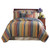 Full / Queen 100% Cotton Quilt Set with Red Orange Blue Brown Stripes Q280-GHKBFQ89241
