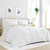 Full/Queen size 3-Piece Microfiber Reversible Comforter Set in White and Cream Q280-WHFQ1523