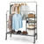 Rolling Double Rods Garment Rack with Height Adjustable Hanging Bars-Silver - Color: Silver D681-JZ10244SL