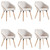  Dining Chairs 6 pcs Cream Fabric A949-278419