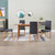  Dining Chair Set of 4 Gray Faux leather and Wood Standard A949-249209