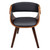  Dining Chair Black and Brown Plywood, Cotton, Polyurethane Standard A949-240708