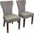 Set of Two Gray And Brown Upholstered Velvet Dining Parsons Chairs N270-488817