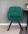 Tufted Green And Black Velvet and Metal Dining Arm Chair N270-521274
