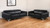Two Piece Black Italian Leather Four Person Seating Set N270-534169