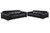 Two Piece Black Italian Leather Four Person Seating Set N270-534169