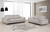 Two Piece Indoor Light Gray Italian Leather Five Person Seating Set N270-343867