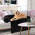 Plush Calming Dog Couch Bed with Anti-Slip Bottom-L - Color: Black - Size: L D681-PU10025DK-L