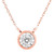 10K Rose Gold 1/5 Cttw Round Brilliant-Cut Diamond Modern Bezel-Set Solitaire Pendant Necklace (J-K N162-81-7314UDM