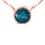 14K Rose Gold 2.0 Cttw Bezel Set Blue Diamond Solitaire Pendant Necklace  - 18" Inches N162-84-8710RBD