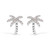 10K White Gold 1/10 Cttw Diamond  Encrusted Palm Tree Stud Earrings (H-I Color, I1-I2 Clarity) N162-021109EASH