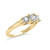 10K Yellow Gold 1/2 Cttw Miracle Set Round Diamond Three Stone Illusion Plate Ring (I-J Color, I2-I N162-019641R700