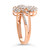 14K Rose Gold Plated .925 Sterling Silver 1/2 Cttw Diamond Scatter Composite Bypass Ring (I-J Color N162-016392R600