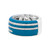 .925 Sterling Silver Turquoise Enamel 5/8 Cttw Round Diamond Wide Band Statement Ring (F-G Color, V N162-020067RD01