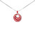 .925 Sterling Silver Red Enamel and 1/2 Diamond Endless Swirl Medallion 18" Pendant Necklace (F-G C N162-020071ND01