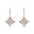 10K Rose Gold Plated Sterling Silver Round Cut Diamond Cushion Dangle Earrings (0.04 cttw, H-I Colo N162-70-5059RDM