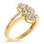 14K Yellow Gold Plated .925 Sterling Silver 1/2 Cttw Diamond Scatter Composite Bypass Ring (I-J Col N162-022777R500