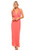 Women's Halter Maxi Dress with Cross Back Straps T396-DF226-M-COR-S