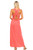 Women's Halter Maxi Dress with Cross Back Straps T396-DF226-M-COR-S