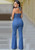 Halter Denim Lace-Up Jumpsuit H721-SMR8047