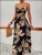 Color: MULTI, Size: S - Elegant Deep V-neck Dress Women Summer Sleeveless Printed Vest Skirt Set Se F640-12000048940118200