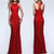 Paillettes Embellished Slim Fashion Women Long Evening Dress - Red A392-fasd0085