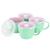 Gibson Home On The Go 4 Piece 25 Ounce Stoneware Soup Cup Set with Lid in Mint D970-142552.01