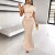 Color: APRICOT, Size: S - Women Two Piece Sets Fishtail Skirt Set Dress Sets Sexy Bodycon One Shoul F640-12000044692768596