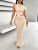 Color: APRICOT, Size: S - Women Two Piece Sets Fishtail Skirt Set Dress Sets Sexy Bodycon One Shoul F640-12000044692768596