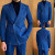 Color: black, Size: S - Denim British fashion men's suit high quality casual 2 piece top pants suit F640-12000041349051807