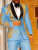 Color: SKY BLUE, Size: One Size - Luxury Groom Wedding Tuxedos Gold Sequins Appliques Black Men Sui F640-12000044577113810