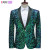 Color: Fuchsia, Size: XXL - Shiny Green Sequins Bling Glitter Blazer Men 2023 Shawl Collar One Butt F640-12000031989367365