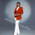 Color: Orange, Size: XL - Navy Women's Blazer 2-piece Set Fashionable Jacket Pants Set Ladies Suit  F640-12000036647738278