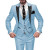 Color: Burgundy, Size: M - Teal Green Suit for Menfull Man Suit3 Pieces Blazer Vest and Pants Setme F640-12000044408894623