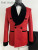 Color: Black, Size: 5XL - Fanlifujia Luxury Red Glitter Suits Men Groom Wedding Tuxedo Double Breas F640-12000034680996091