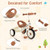 Toddler Tricycle Kids Trike with Adjustable Seat and Basket Aged 3-5 Years Old-Beige - Color: Beige D681-TQ10343BE