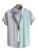 Color: GRAY, Size: XXL - Alternating Striped men's Shirts Summer Minimalist Shirts Beach Casual Sty F640-12000039223459421