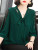 Color: green, Size: M - Women Spring Summer Style Blouses Tops Lady Casual Bow Tie Colloar Half Lac F640-12000032362922446